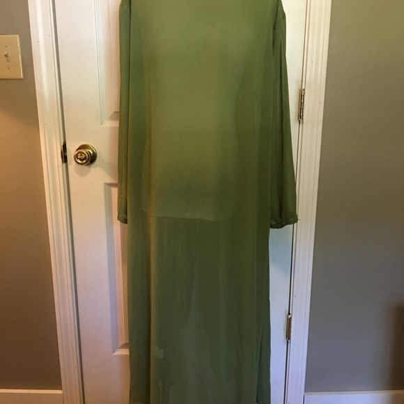 Lightly sheer duster, kimono open front long sleeve Sz 4X. Sweeping and flowy - Picture 6 of 10